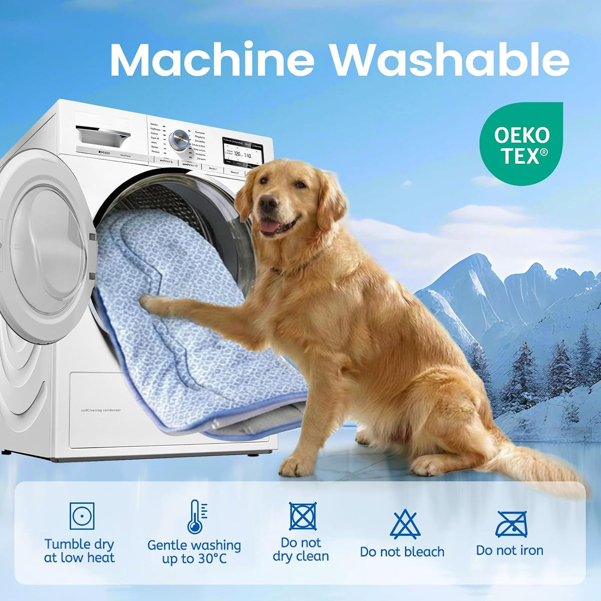 Dog Cooling Mat, Thick Cooling Mat for Dogs with PCM & Thermochromic Tech, Dual-Sided Durable Waterproof Cool Pet Bed Mat for All-Year Use, Q-Max>0.5, Machine Washable, Non-Toxic - M(19" x 29")