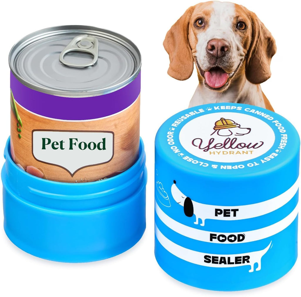 The Original Canned Dog Food Storage Container (2 Pack) Patent Pending Reusable Airtight Can Cover Pet Food Sealer - Keeps Dog Food Can Fresh in the Fridge, Eliminates Odor