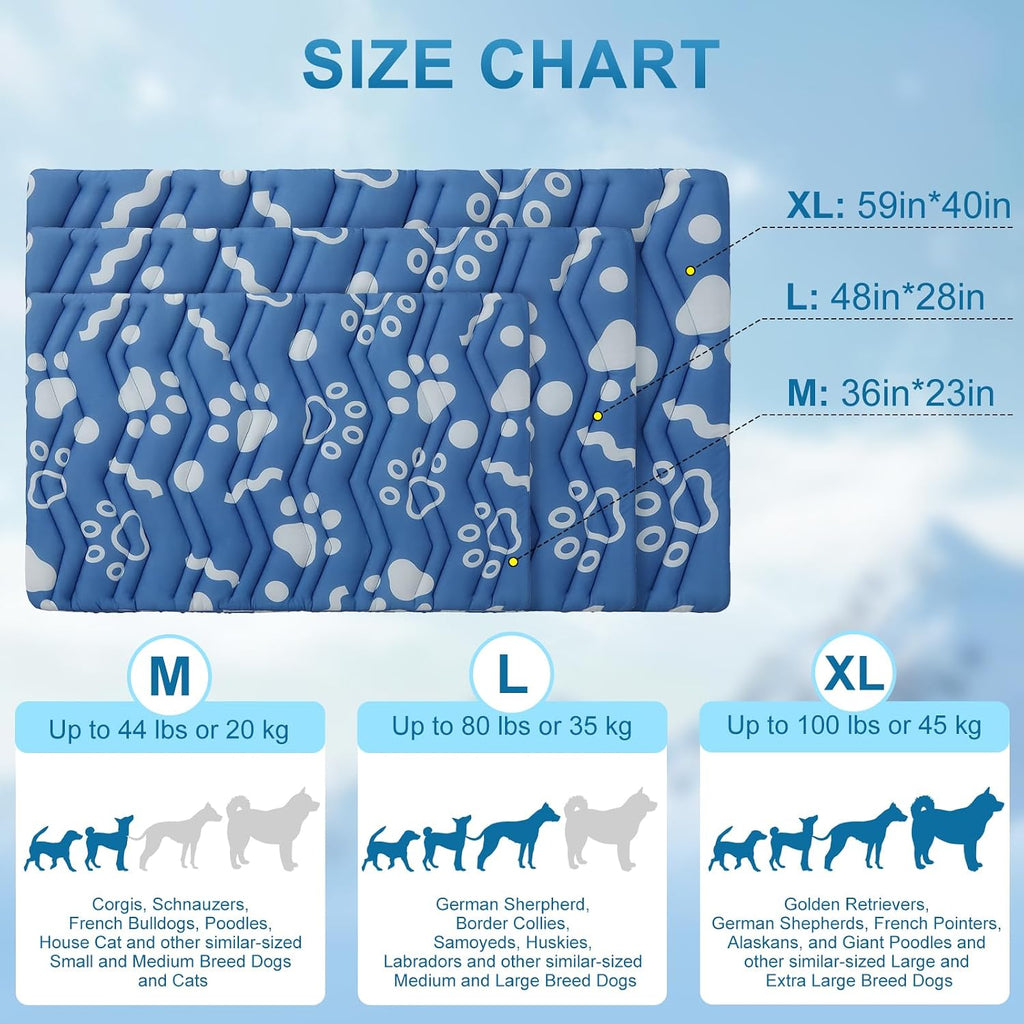 BEAUTYZOO Cooling Mat for Medium Dogs, 36x23in Reversible Pad, Self-Cooling