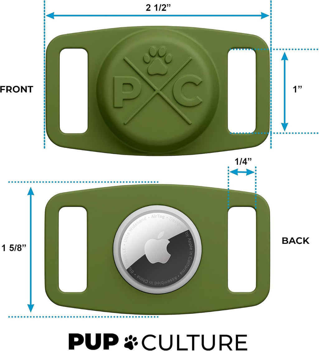 Pup Culture AirTag Dog Collar | Durable & Protective Dog AirTag Holder - Track Your Pet Using Apple AirTag Technology - Dog Collar AirTag Holder -for Dogs and Cats