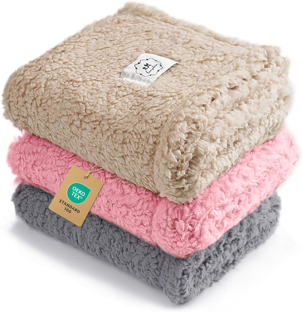 Luciphia 3 Pack Soft Sherpa Fleece Blankets for Dogs Cats Puppies,41"x31"