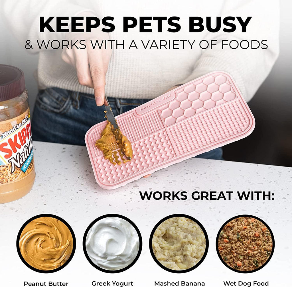 Pup Culture Dog Lick Mat for Dogs (2 Pack), Feeding Pad for Anxious Pets Plus 4 Different Puzzles for Mental Stimulation for Dogs - Supports Mental, Dental, and Digestive Health - Heavy Duty