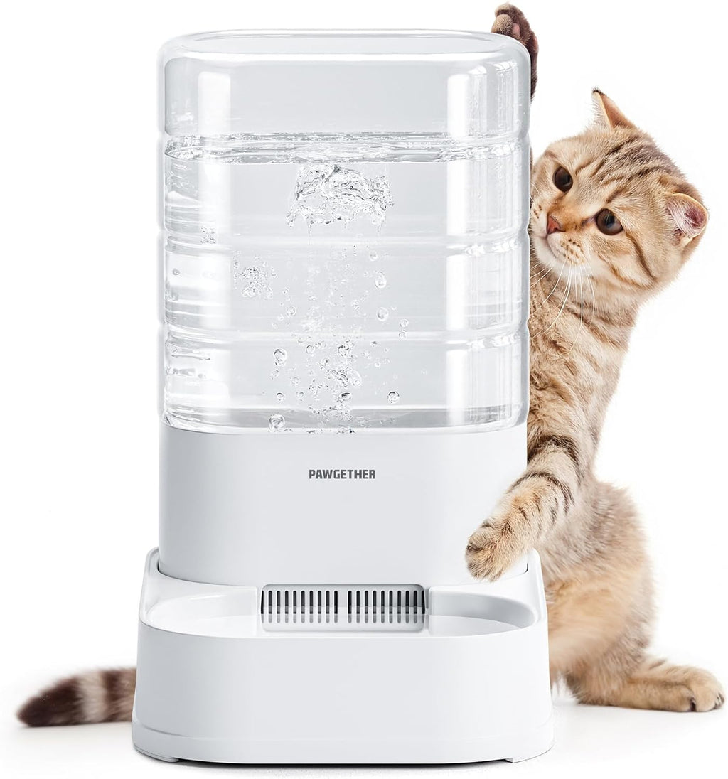 PAWGETHER® Automatic Cat Water Dispenser with 1 Filter Gravity Water Bowl for Dogs, 1 Gallon/3.5L Dog Water Bowl Dispenser, Cat Waterer, Easy to Fill