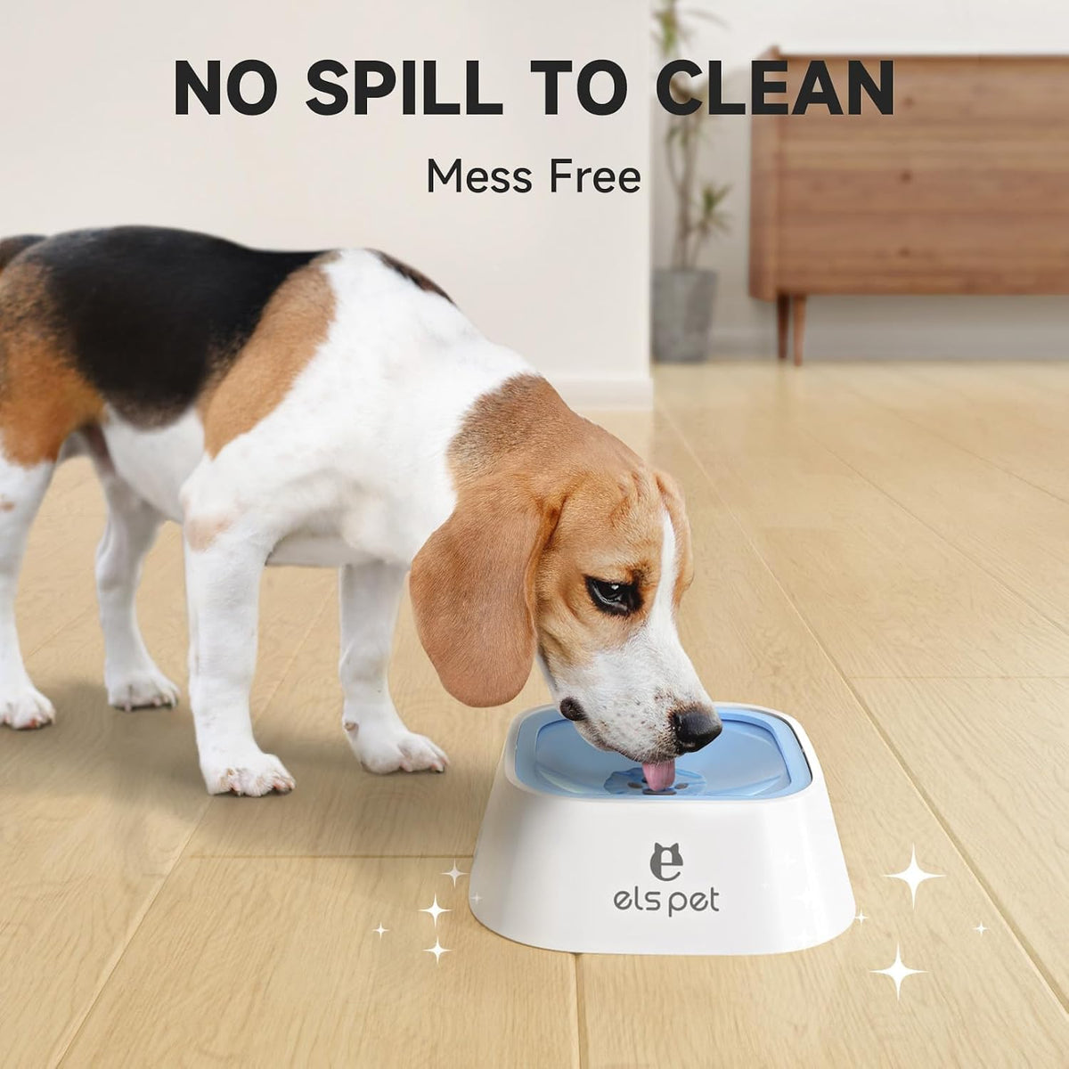 ELS PET No Spill Dog Cat Bowl 35oz 1L Anti Slip Travel Water Dispenser Blue | 35oz 1l travel, floating disk slow drink, dual spill proof, anti slip, car crate use, dishwasher safe, no wet mouth, dog cat