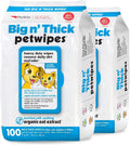 Petkin Large Pet Wipes for Dogs and Cats, 200 Count, Organic Oat Extract, Moistened with Gentle Cleaning Formula, Ideal for Home or Travel 