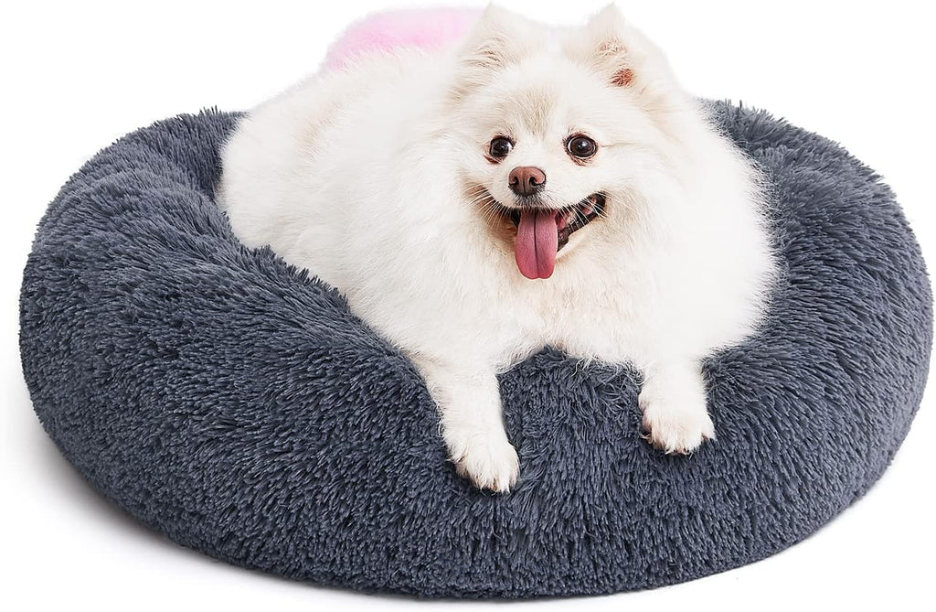 MIXJOY Orthopedic Dog Bed Comfortable Donut Cuddler Round Pet Beds Ultra Soft Washable Dog and Cat Cushion Bed (30'', Grey)