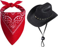 choyaxo Pet Cowboy Costume Halloween Costumes for Dogs Cat Cowboy Hat with Bandana Scarf- Black, Small