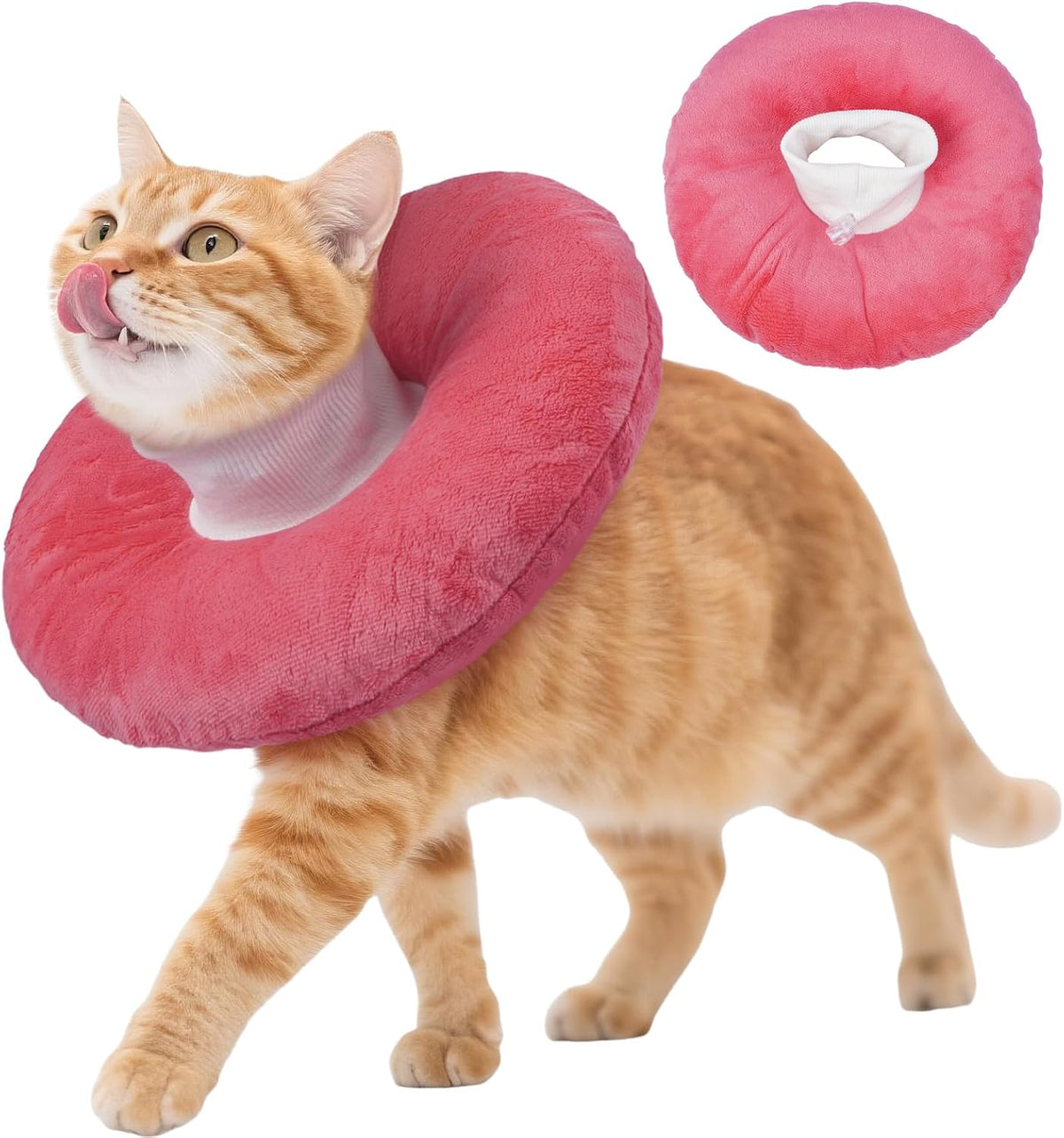 BRKURLEG Cat Recovery Collar, Soft Cat Cones, Pink, S