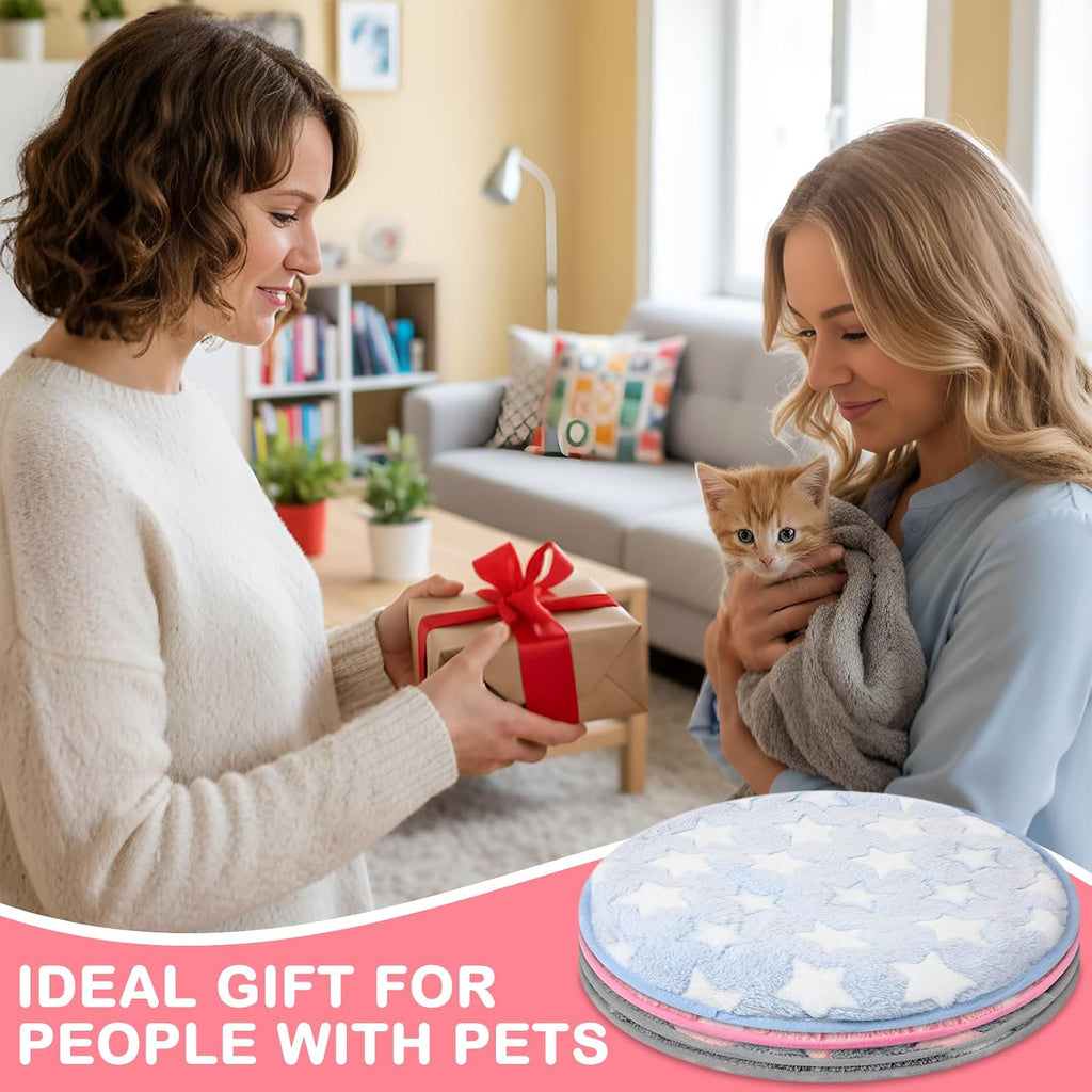 4 Pack Self Heating Cat Pad Self Warming Dog Mat, Star, 16 x 16 Inch