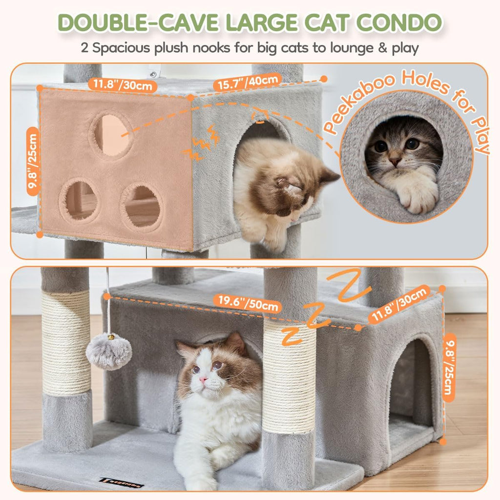 Taoqimiao 79in Cat Tree, Tall Large Cat Tower for Indoor Adult Cats S10W