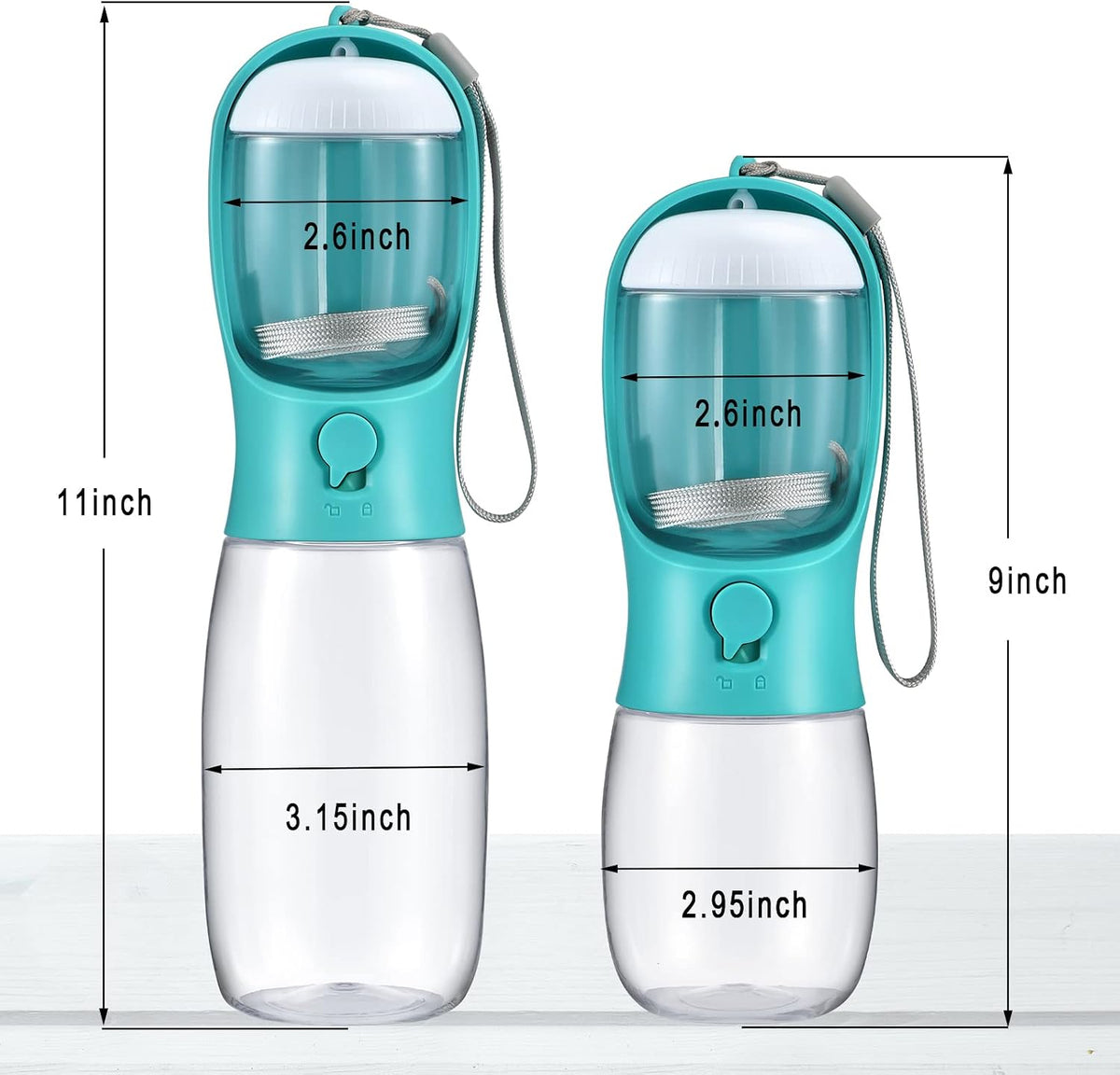 Cibaabo Dog Water Bottle Portable with Food Container & Filter for Travel | Feeding & Hydration | Travel Water Bowl | Portable Pet Dispenser | Dog Gifts | Puppy Essentials | for Hiking Camping Beach