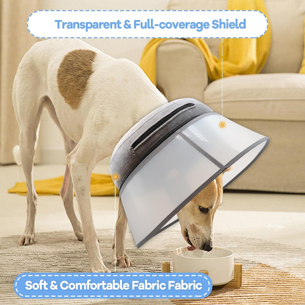 Inflatable Dog Cone Collar,Soft Elizabethan Anti-Lick Pet Recovery Collar