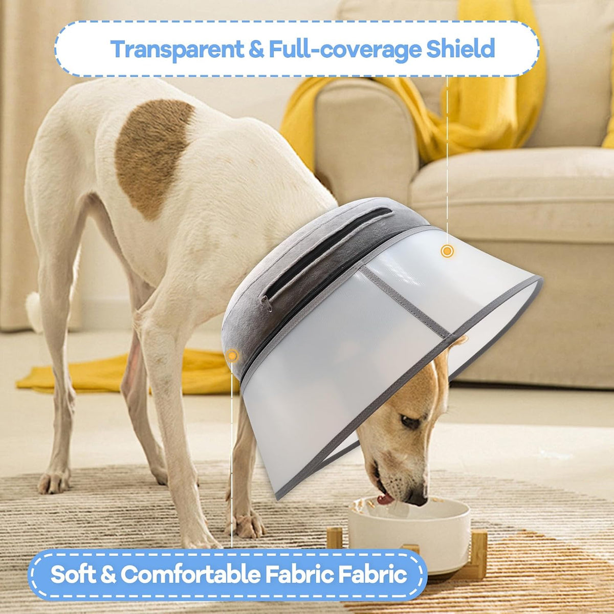 Inflatable Dog Cone Collar,Soft Elizabethan Anti-Lick Pet Recovery Collar