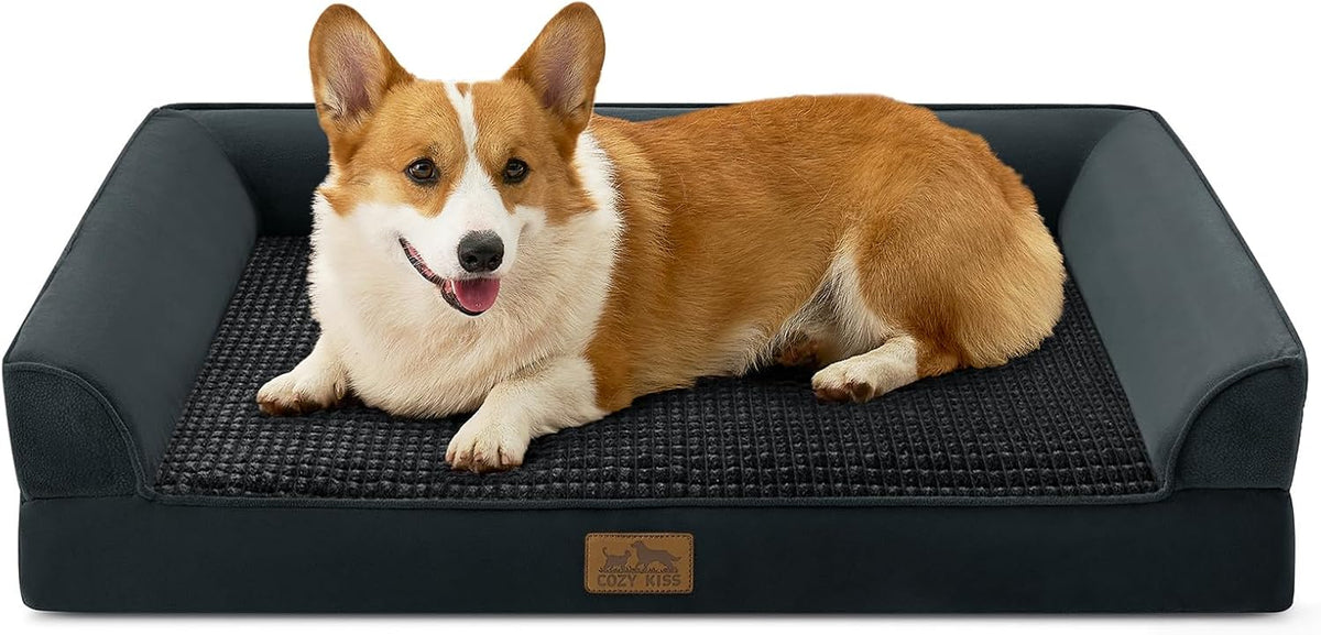 COZY KISS Orthopedic Dog Bed for Large Sized Dogs, U Shaped 36x27 inch