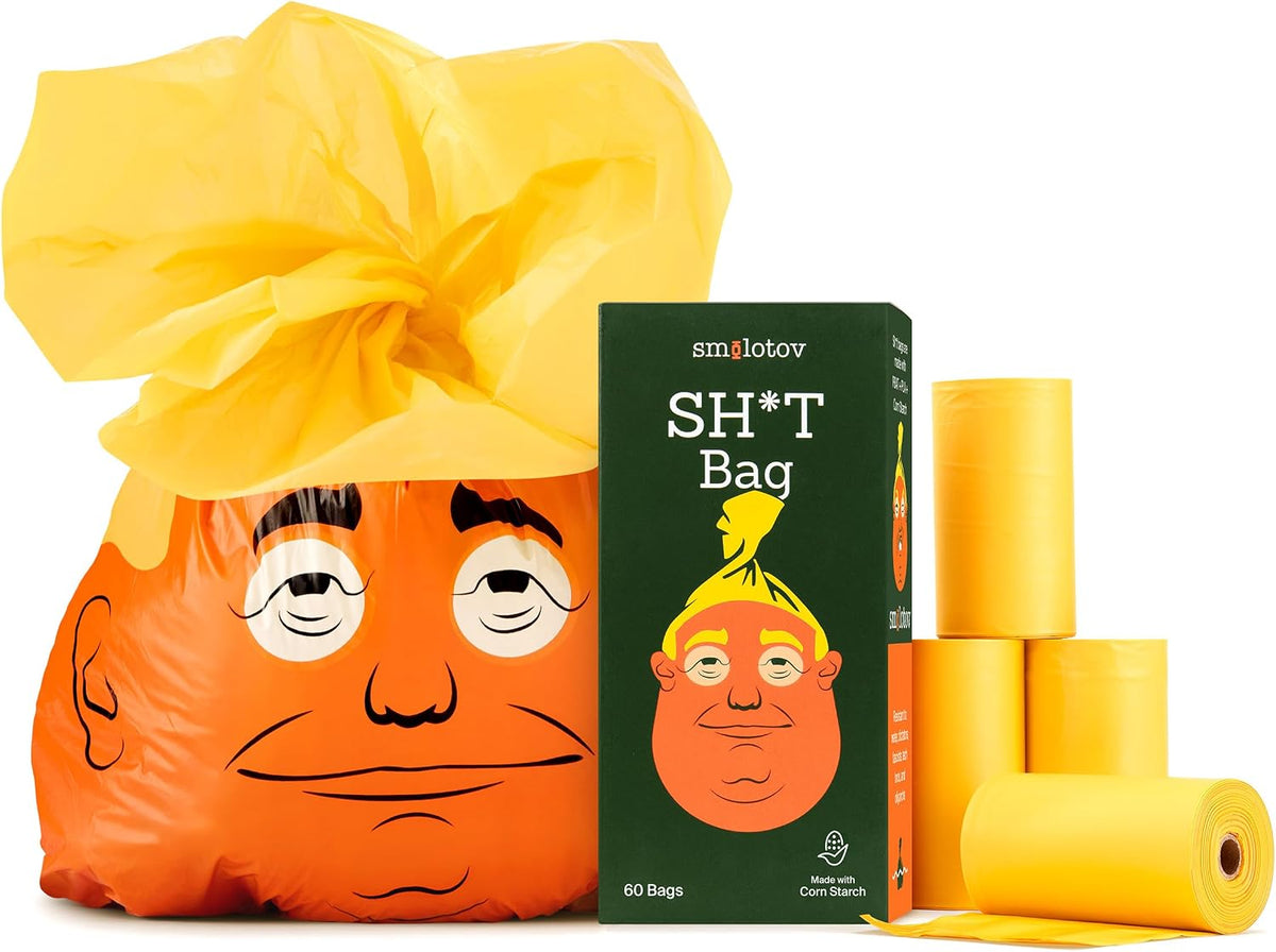 Dog Poop Bags Rolls, Unscented, Leakproof, Stable Genius, 60 Bags | The original viral bag — 4 pet waste refills, 15 per roll, easy tear-off. Unscented, 4 Rolls