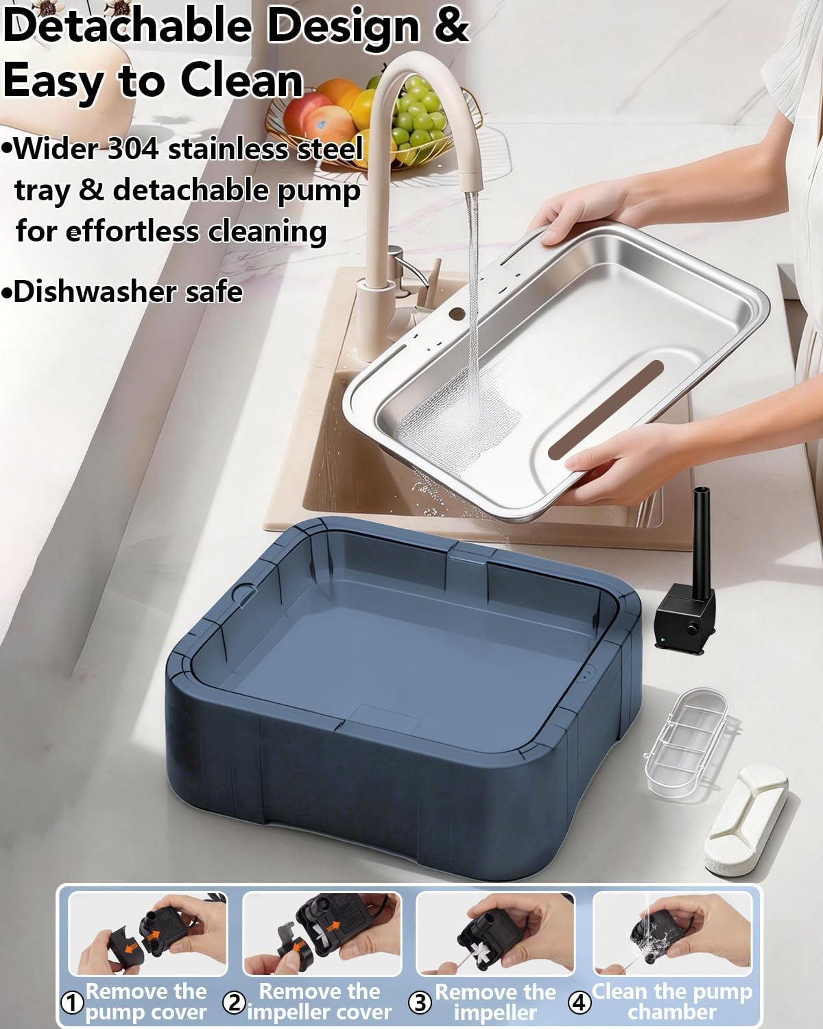 UPSKY Cat Water Fountain, 2.25Gal Large Capacity for Multi-Pet Homes