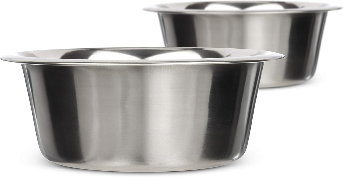 Neater Pet Brands 3.5 Cup (28 oz.) Stainless Steel Dog Bowls, Set of 2 Neater Feeder Replacement Bowls (Medium Deluxe Model), Dog Food Bowl & Water Bowl, Dishwasher Safe Metal Dish for Medium Dogs 