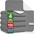 Bed Pads Washable Waterproof 34"x36"- Pack of 4 Grey Incontinence Bed Pads | Washable Pee Pads for Adults - Dementia Products for Elderly & Elderly Assistance Products - Reusable Pee Pads Dogs & Kids