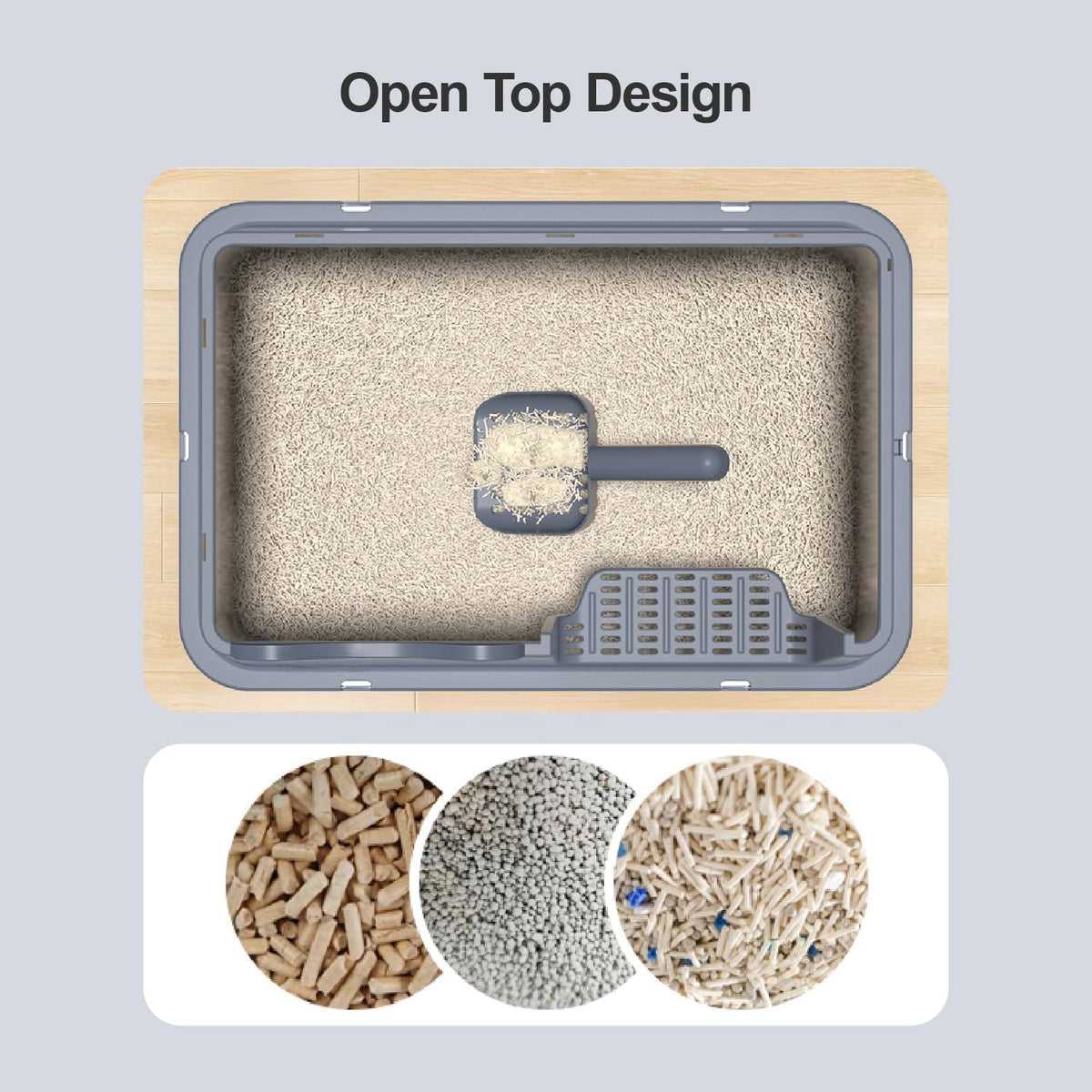 XL Stainless Steel Cat Litter Box for All Cats with High Sides and Scoop