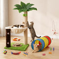 MIBOTE 35" Cat Scratching Post with Bed & Toys Palm Tree Cat Tower