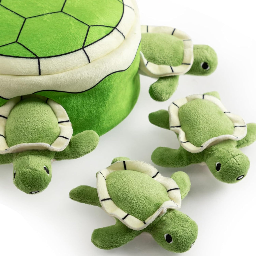 Hollypet Squeaky Hide and Seek Dog Toys for Small and Medium Dogs, Turtle | Interactive Plush Stuffed Dog Squeak Toys for Small Medium Sized Dogs and Non-Aggressive Chewers, Puppy Teeth Clean Chew Toys
