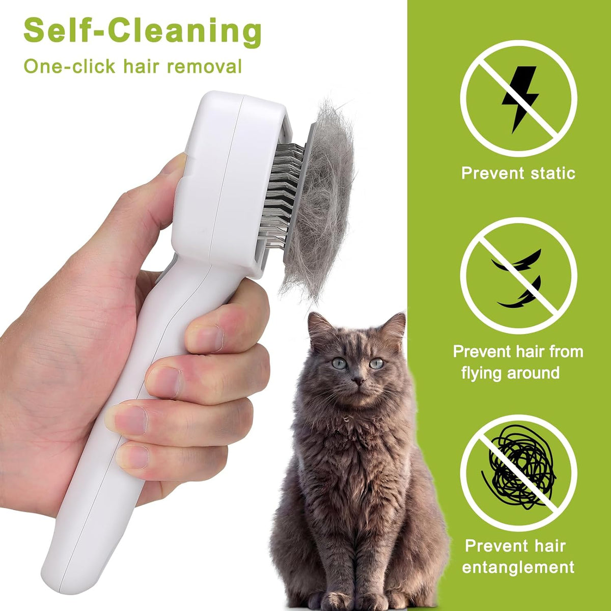 Pet Steam Brush, 3-in-1 Dog & Cat Grooming Comb for Pet Hair Removal