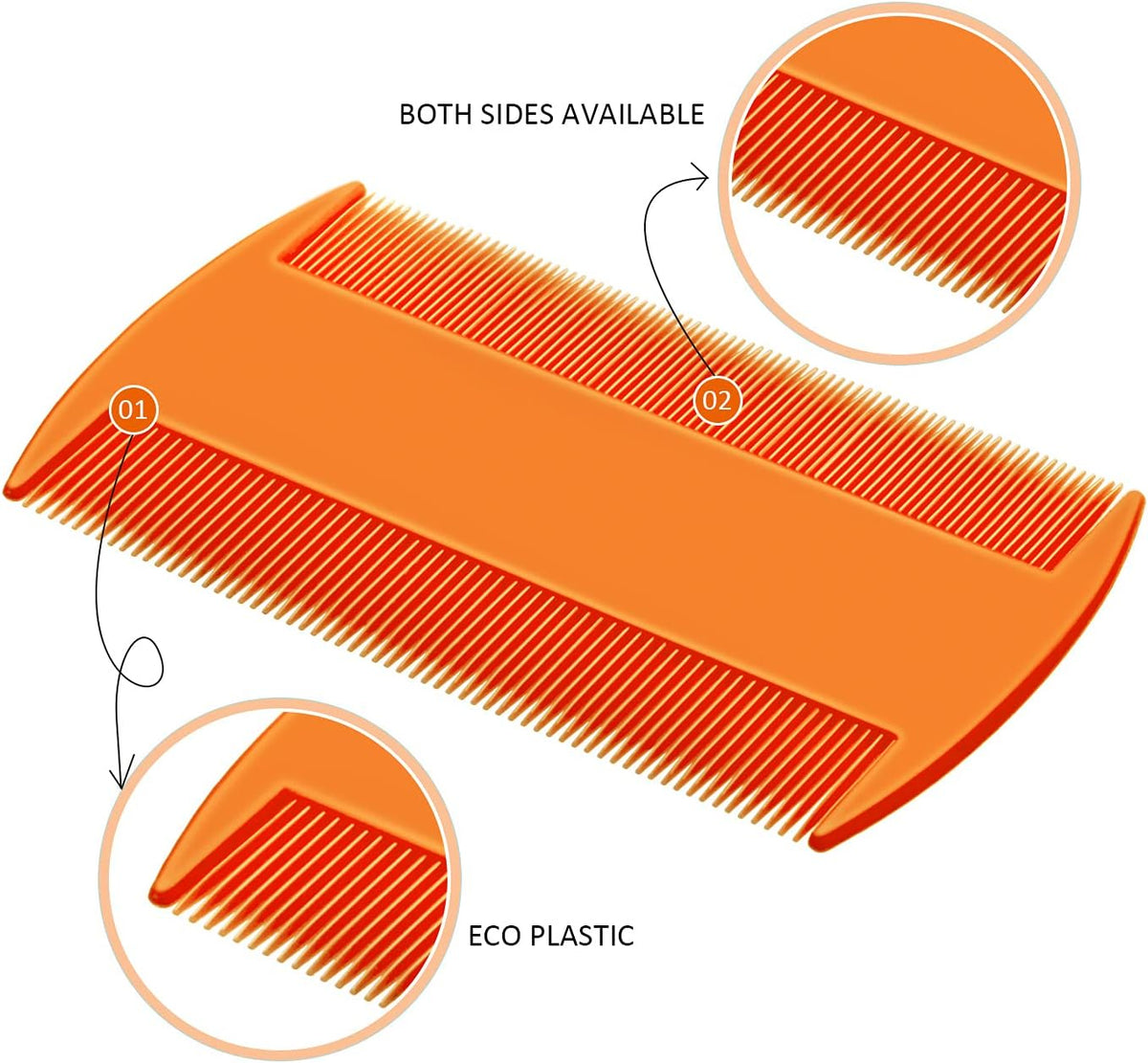 Boao 6 Pack Flea Comb Pet,White, Yellow, Green, Purple, Orange, Dark Blue
