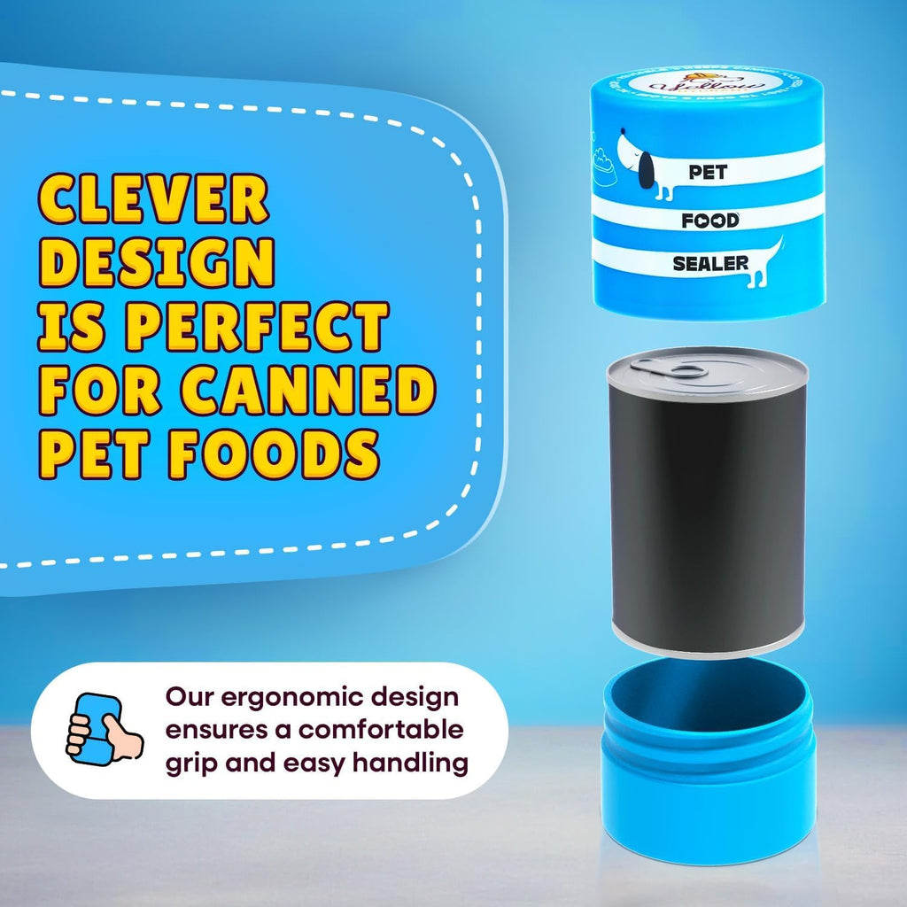The Original Canned Dog Food Storage Container (2 Pack) Patent Pending Reusable Airtight Can Cover Pet Food Sealer - Keeps Dog Food Can Fresh in the Fridge, Eliminates Odor