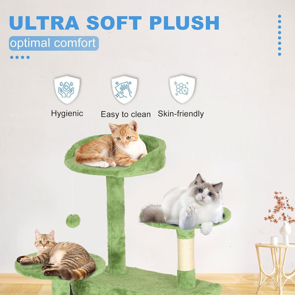 FDW | 70" Cat Tree Tower | Green | Multi-Level Indoor Activity Center