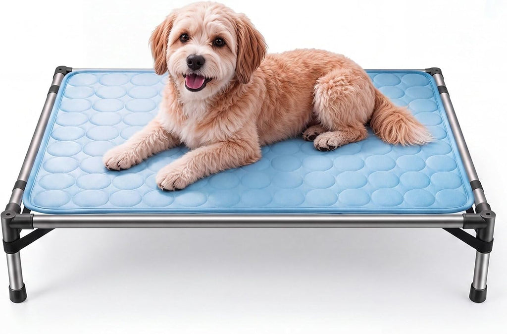 Elevated Dog Cat Bed Cover Replacement Pad, 32 x 25 Inch, Blue
