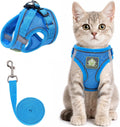 Cat Vest Harness and Leash Set, Escape Proof Kitten Harness Blue XS