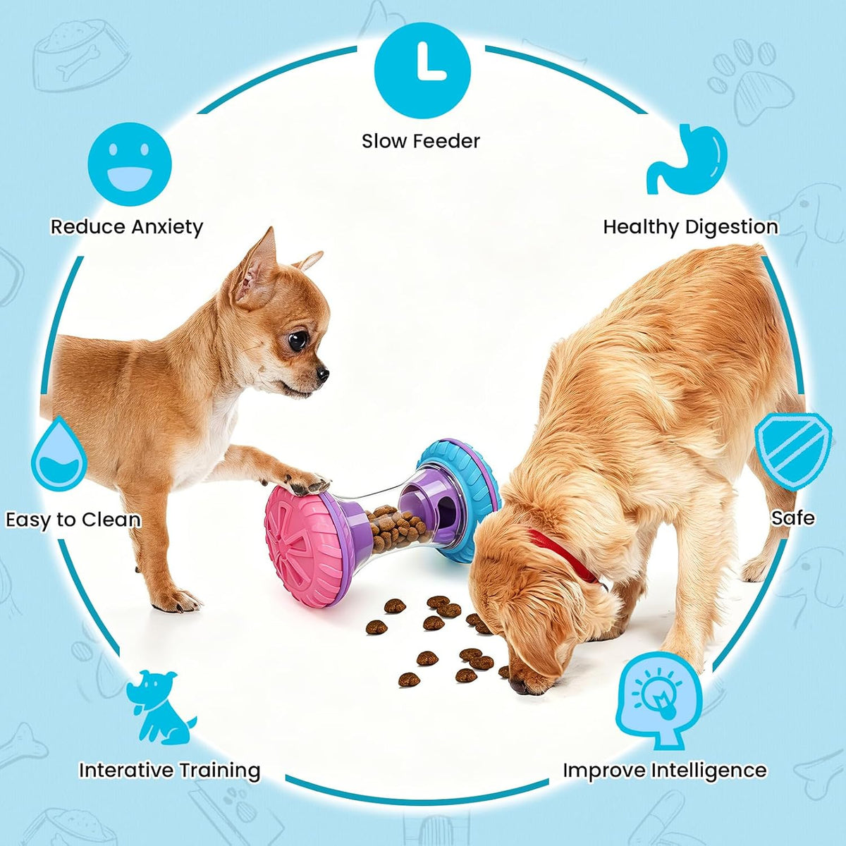 BoYoYo Interactive Dog Toys, Dog Puzzle Toys for Smart, Dog Enrichment Toy to Keep Them Busy, Rose