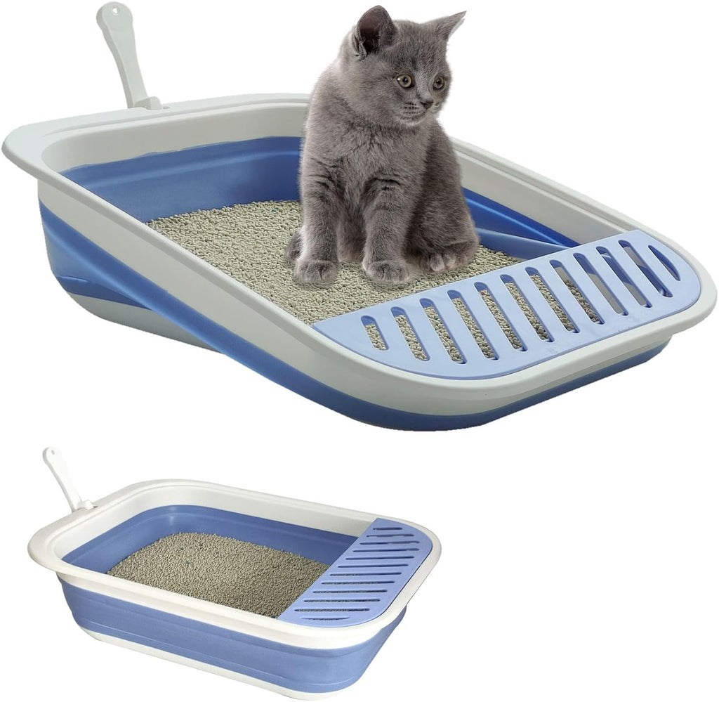 Low Entry Kitten Litter Box Collapsible Shallow Litter Box