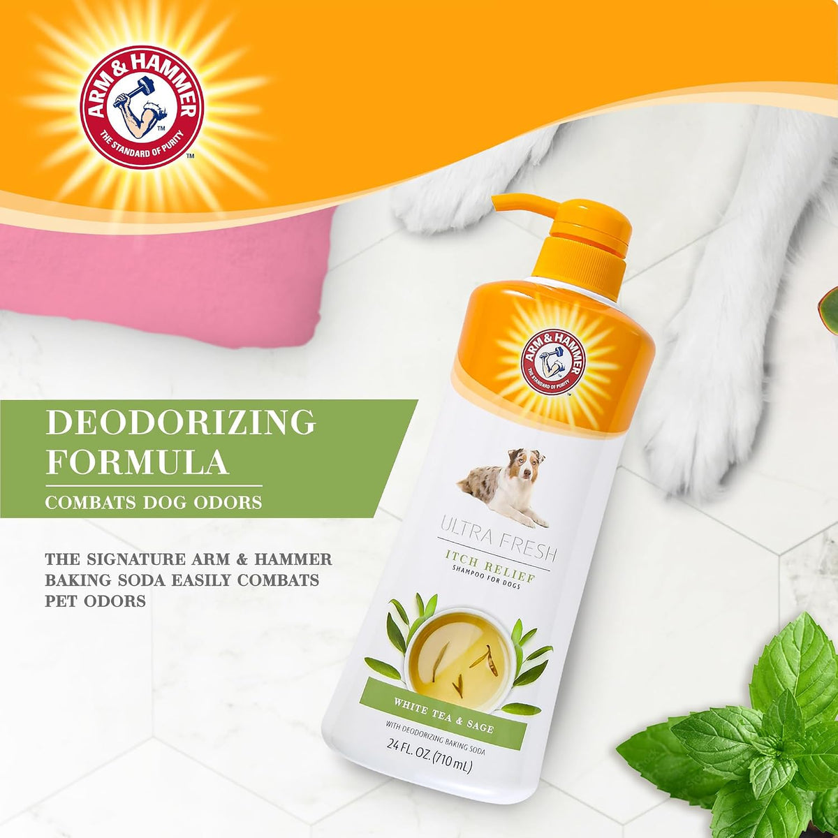 Arm & Hammer Ultra Fresh Oatmeal Dog Shampoo, Aloe, 24 Fl Oz
