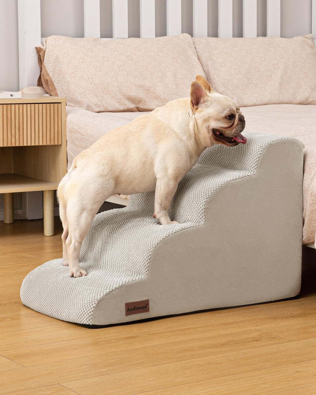 Aodisman Dog Steps for Bed or Couch,4 Step Pet Stairs for Small Dogs & Cat