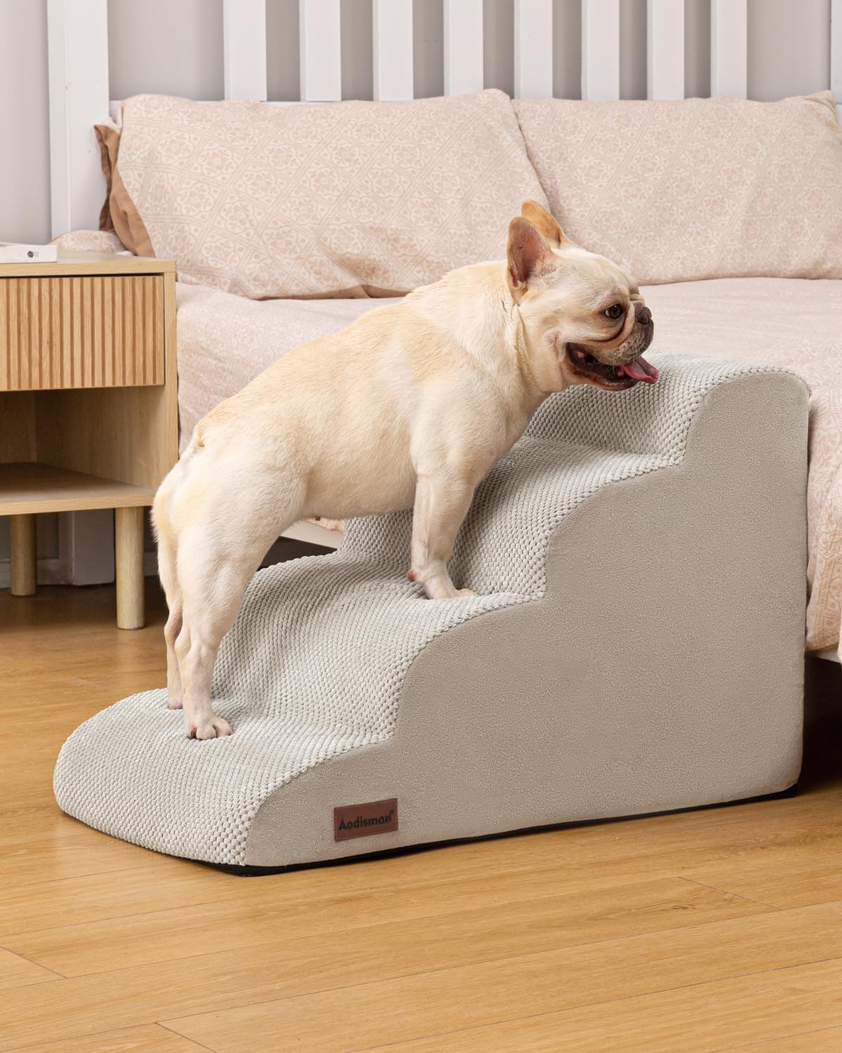 Aodisman Dog Steps for Bed or Couch,4 Step Pet Stairs for Small Dogs & Cat