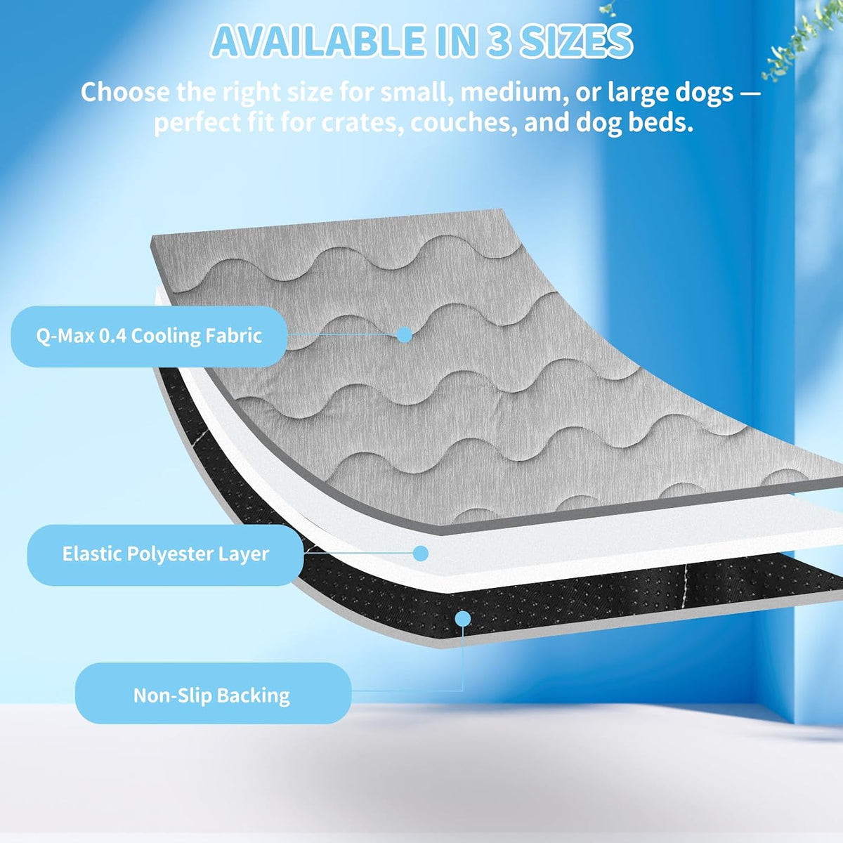 Dog Cooling Mat Q-Max>0.4 47.2" *29.6" Self Cool Pad for Dogs and Cats with Anti-Slip Bottom, Washable Portable Pet Sleeping Pad for Summer，X-Larger Size