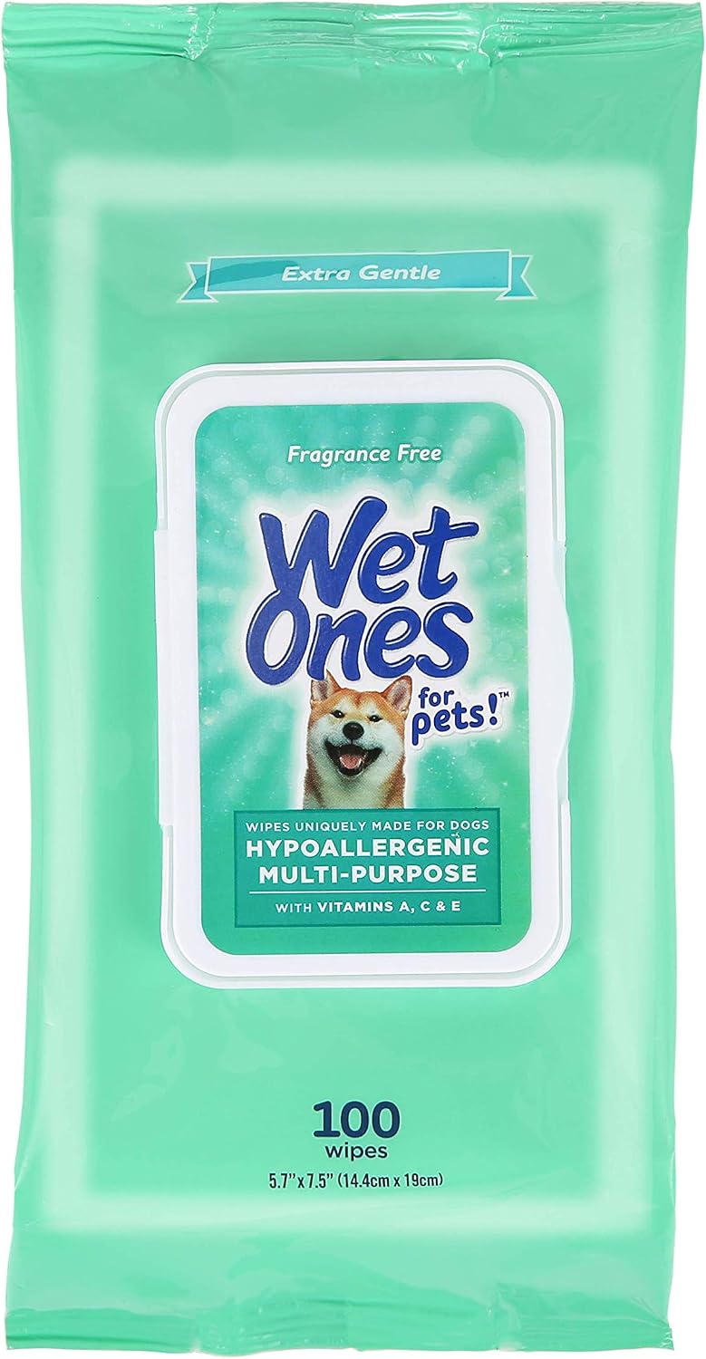Wet Ones for Pets Hypoallergenic Dog Wipes with Vitamins, 100 Count