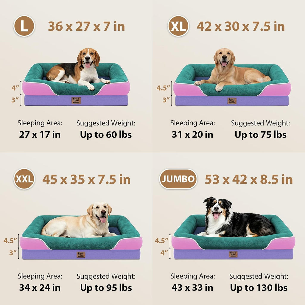Chez Paw Waterproof Orthopedic XL Dog Bed for Large and Extra Large Dogs