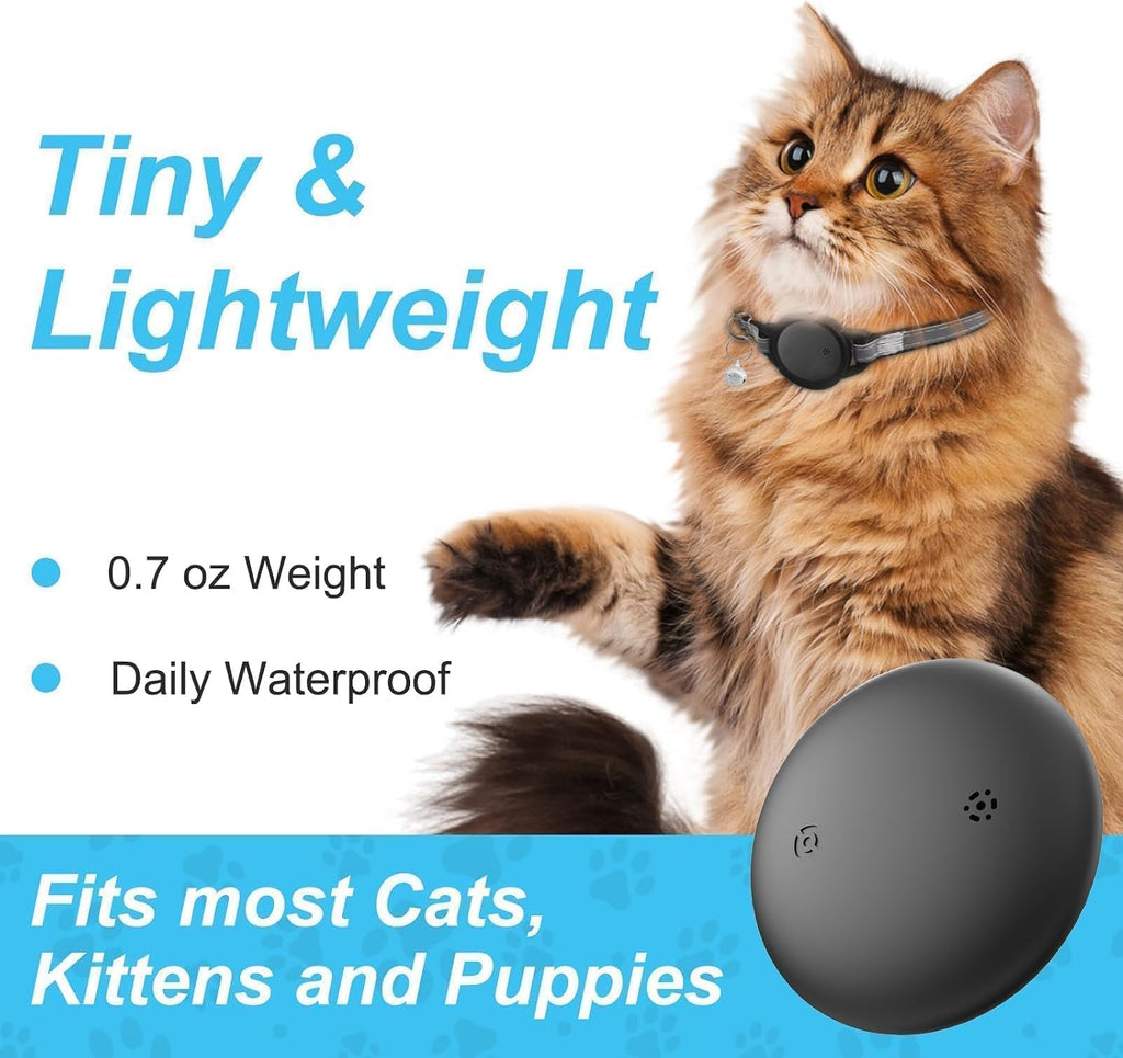 GPS Tracker for Cats, No Subscription Fees, Supports Apple Find My, 2 Pack