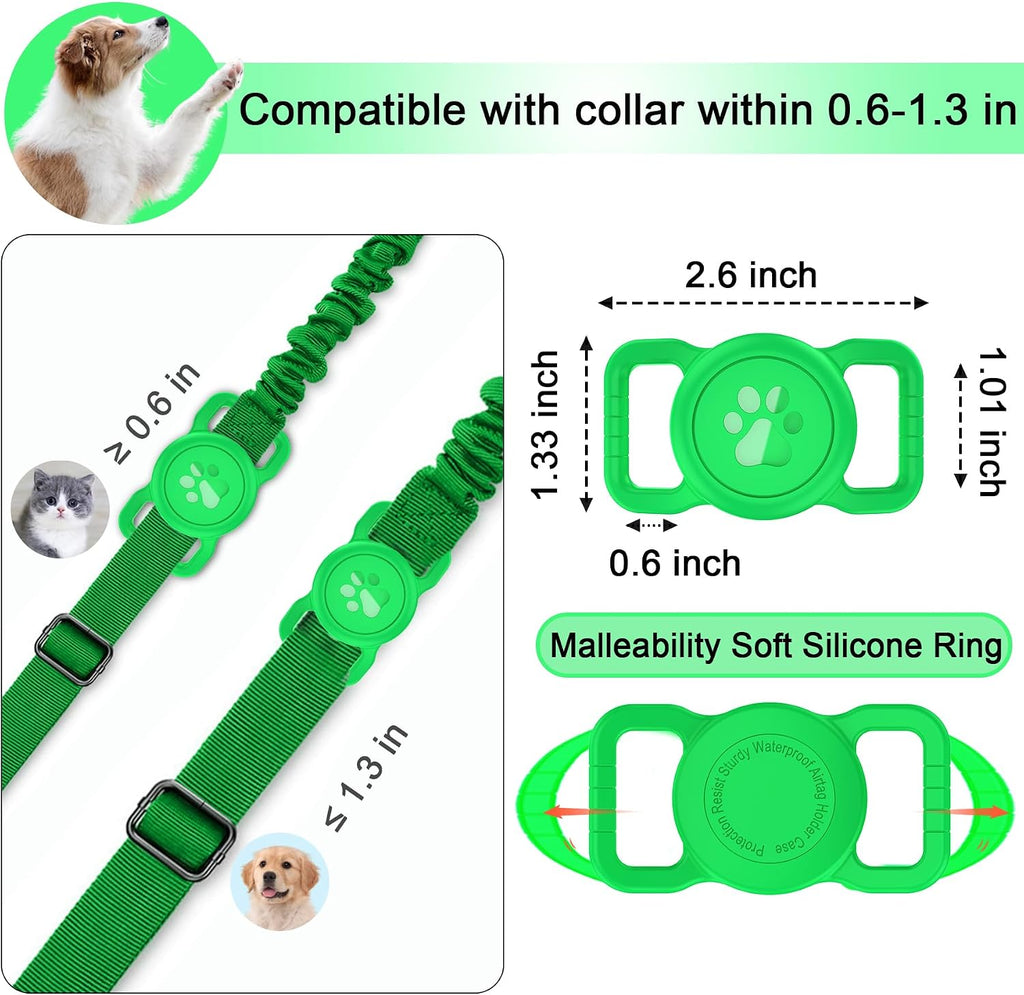 SANKALA Airtag Dog Collar Holder, Waterproof, Green, 1 Pack