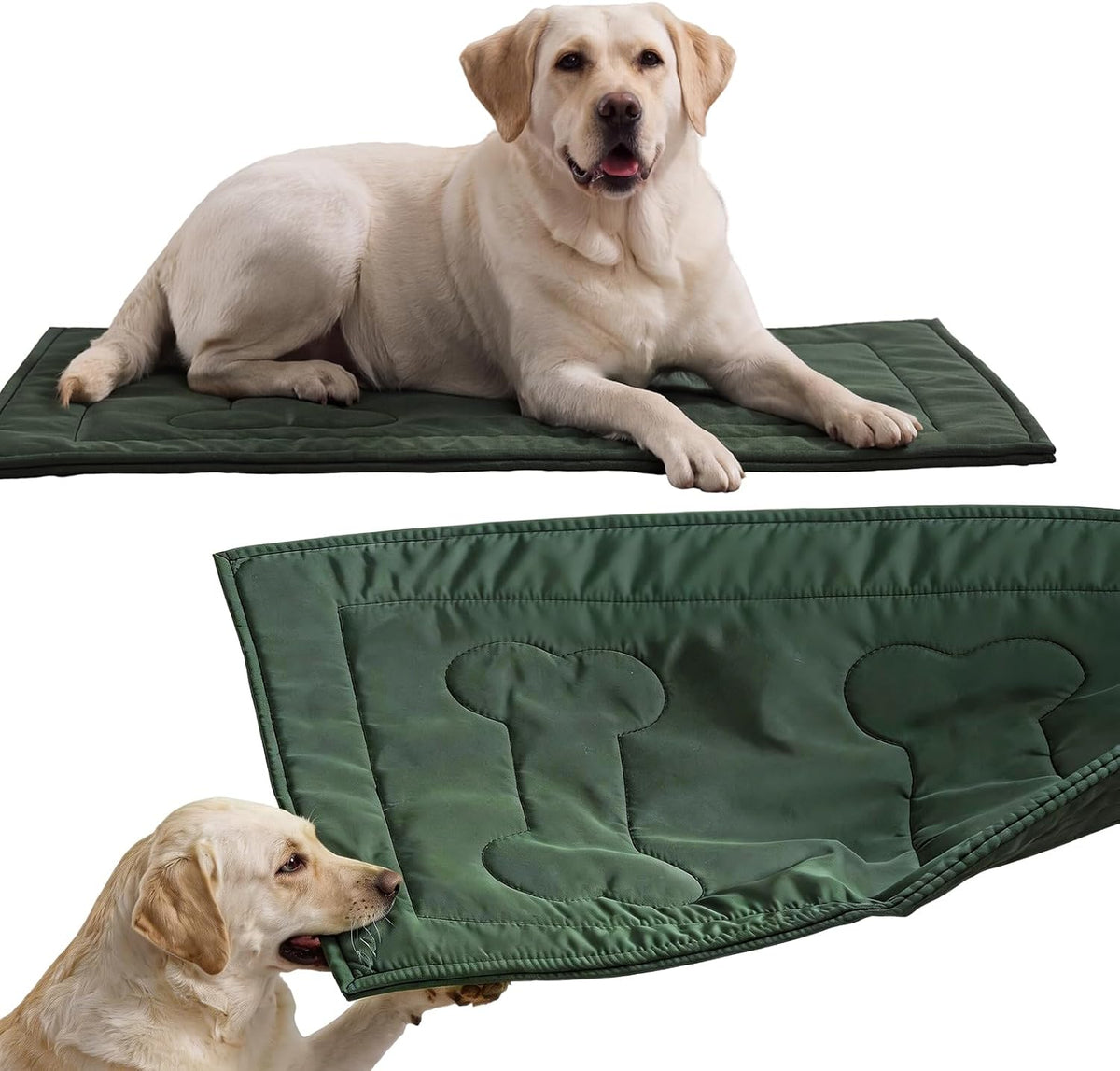 Chew Proof Indestructible Dog Crate Pad,X-Large (28"x47"),Green