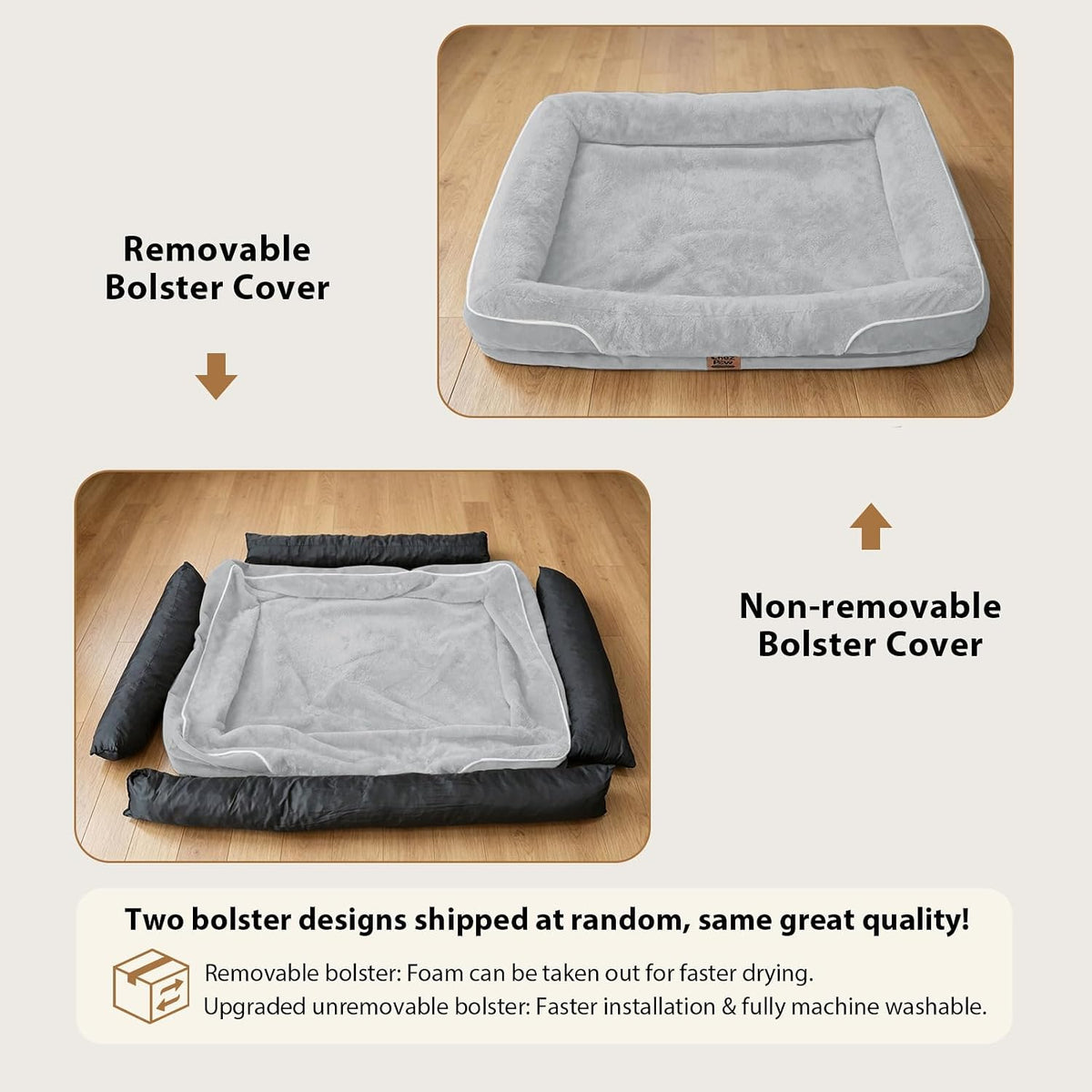 Chez Paw Waterproof Orthopedic Dog Bed for Large and Extra Large Dogs