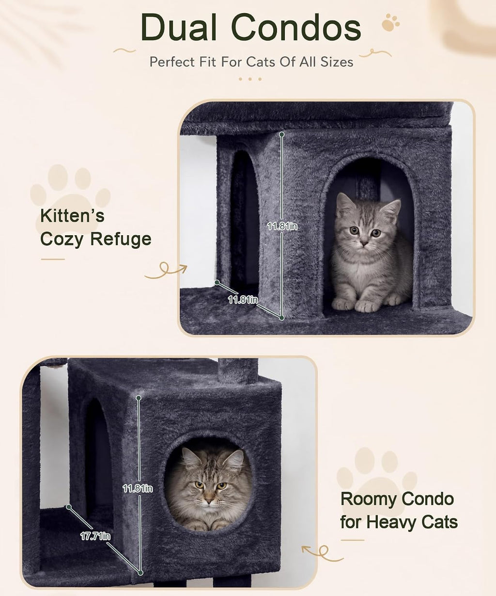68 Inch Heavy Duty Cat Tree Tower for Indoor Cats Large Adult