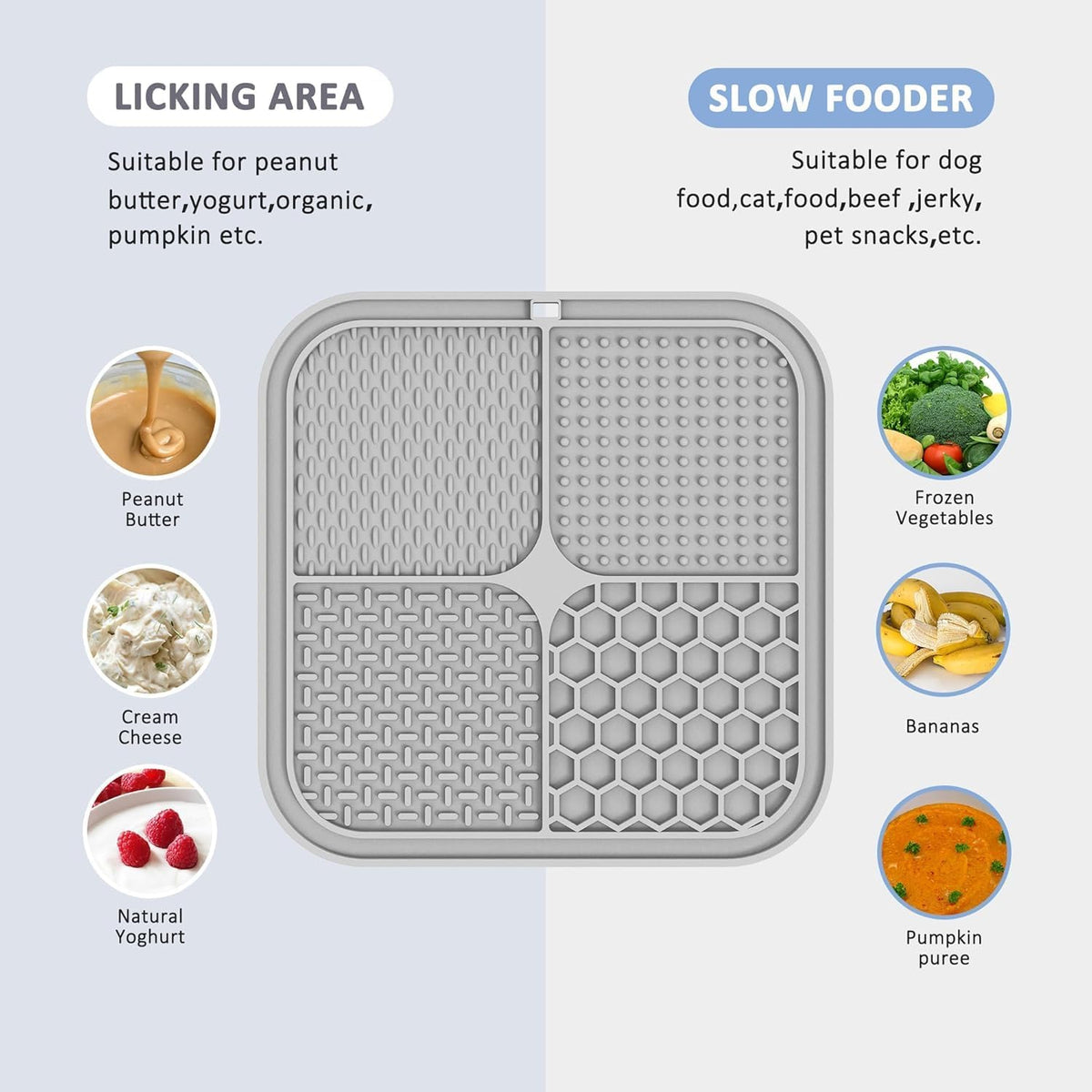 ChefAide 2 Pack Lick Mat for Dogs, Cats & Puppies with Suction Cups