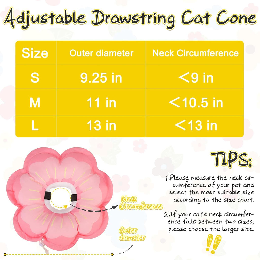 EXPAWLORER Cat Cone Collar Soft, Cat E Collar Recovery After Surgery to Stop Licking, Adjustable Waterproof Cute Neck Elizabethan Pet Kitten Puppy Donut Pillow for Cats Puppy Wound Healing, PinkL