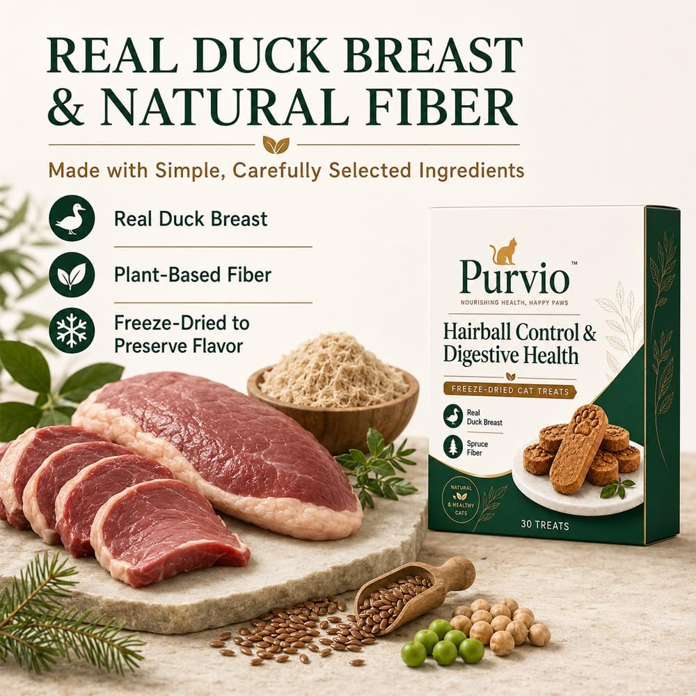 Treats,Freeze-Dried Duck for Digestive&Hairball Support,3.53 oz