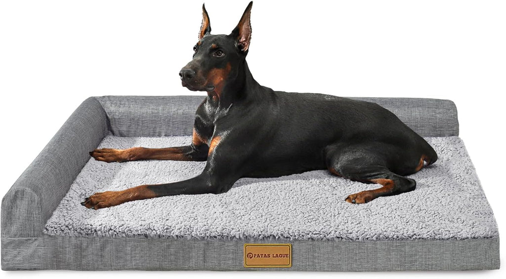 Patas Lague Orthopedic Large Dog Bed Washable Pet Sofa Bed 42''X28''Grey