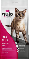 Nulo Freestyle Cat & Kitten Dry Food - Chicken & Cod Recipe, High Protein Grain Free Cat Food, Natural Kibble with Probiotics & Omega Fatty Acids, 2lb Bag