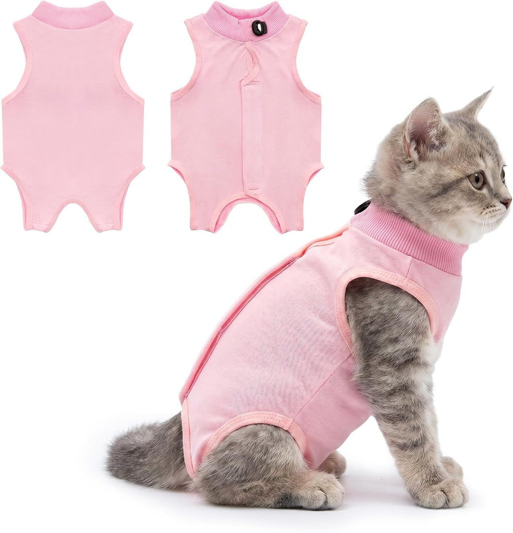 Cat Recovery Suit Female - Breathable Cat Surgery Recovery Suits Cat Onesie Recovery Suit for Cats After Spay Abdominal Wound Skin Care Cone Alternative Machine Washable Fits 2-14 Lbs Cats